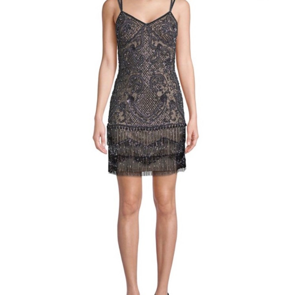 Aidan Mattox Beaded Fringe Dress